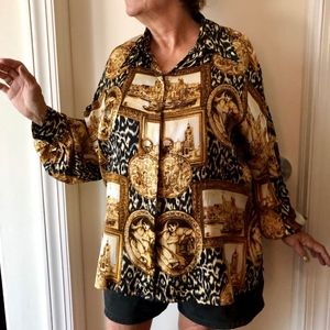 Vtg. Starington by Charlotte silk blouse size 16